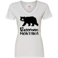 thumbnail image 3 of Inktastic Bozeman, Montana Black Bear Silhouette Women's V-Neck T-Shirt, 3 of 5
