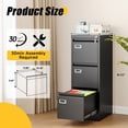 thumbnail image 4 of AUHUP 3 Drawer Metal File Cabinet with Lock, Black Vertical Filing Storage Cabinet for Home Office, 4 of 10