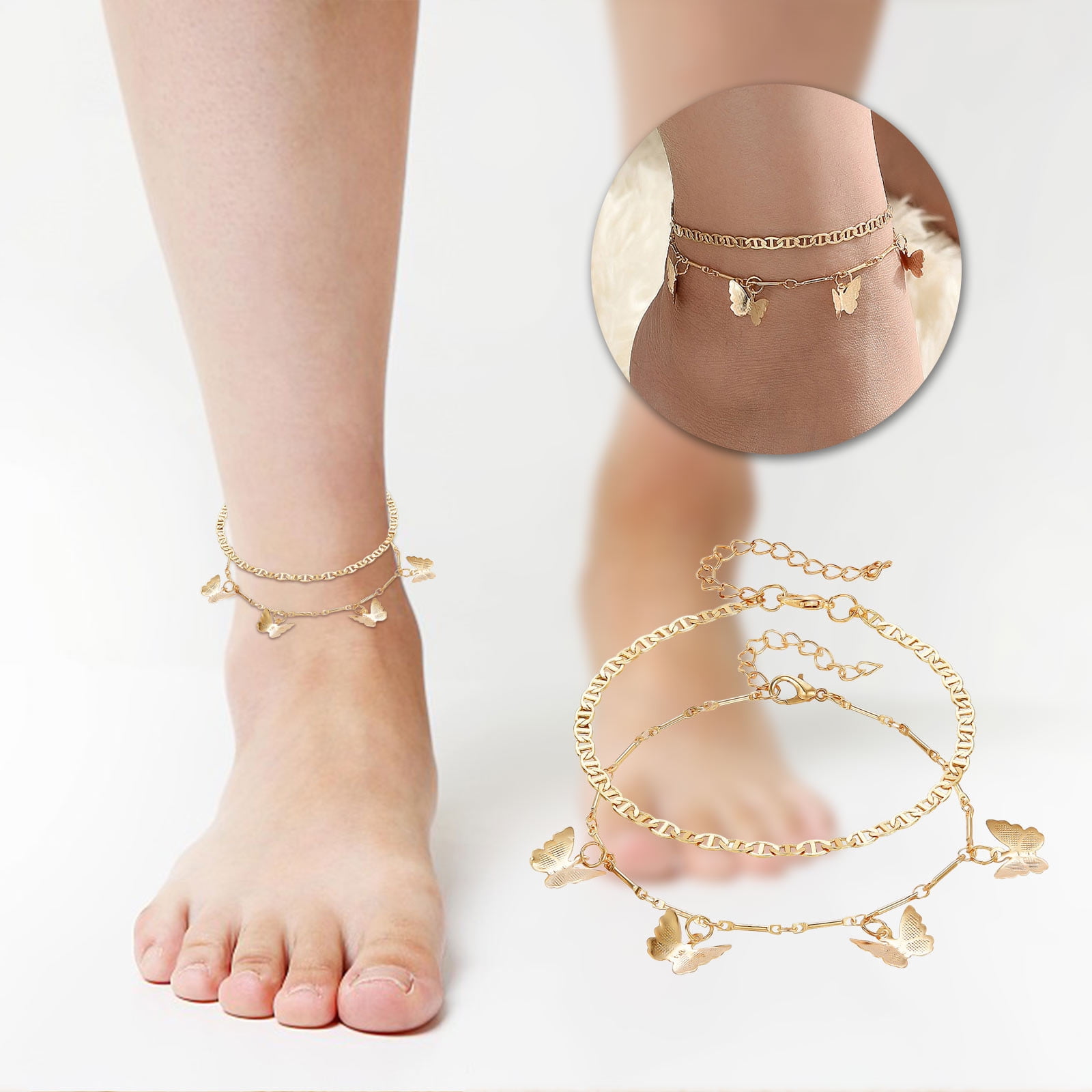Details about   Women Gold Plated Butterfly Ankle Chain Anklet Bracelet Foot Boho Jewelry 