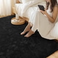 thumbnail image 2 of Alfombra Merelax Soft Fluffy Shaggy de 4 x 6 pies, negra, para dormitorio, 2 of 7