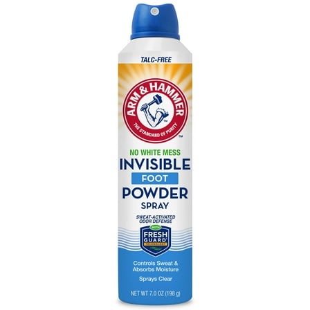 Arm Hammer Invisible Foot Powder Spray for Odor Control, 7 oz