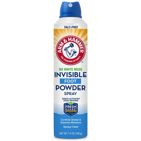 Arm Hammer Invisible Foot Powder Spray for Odor Control, 7 oz