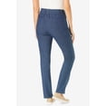 thumbnail image 2 of Woman Within Plus Size Tall Stretch Built-In Slimming Panel Straight Leg Jeans, 2 of 6