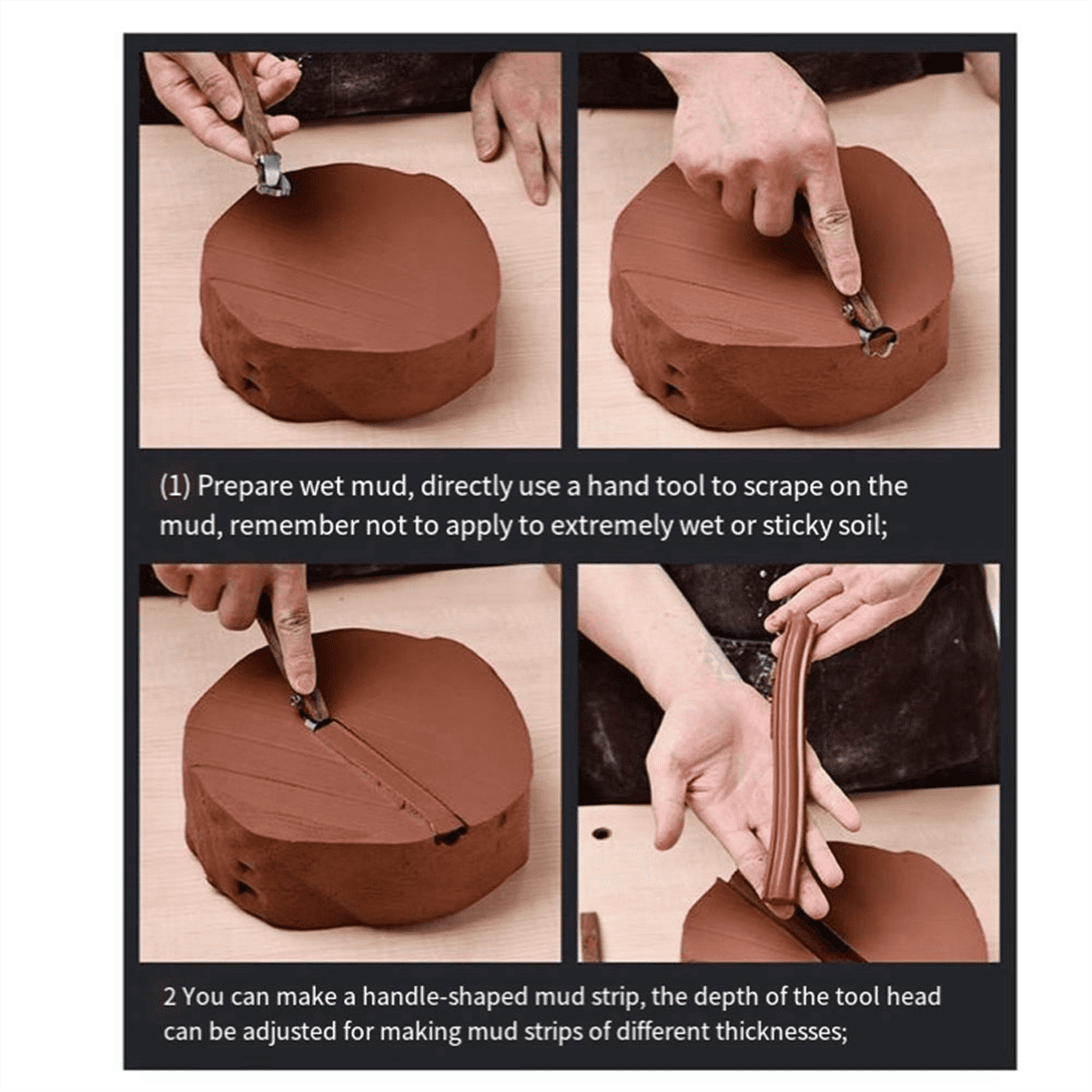 5 Pieces Clay Extruder Tool Pottery Carving Tool Pottery Cup Handle Shape Tool Teacup Mug Handle Clay Cutters,5 x Mug Handle Clay Cutters