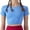 Sky Blue, variant on Daznico Women's Seamless Workout Crop Tee, Round Neck Breathable Top for Yoga & Gym,S