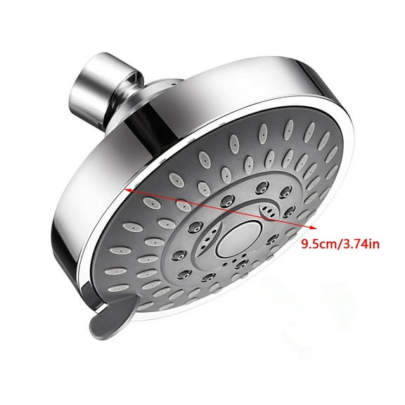 openpig High Pressure Shower Head 5 Settings Fixed Showerhead 4 Inch High Flow Bathroom Showerhead with Adjustable Brass Ball Joint for Shower Experience Even at Low Water Pressure