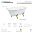 thumbnail image 2 of Aqua Eden VT7DS672924H2 67-Inch Acrylic Double Ended Clawfoot Tub with 7-Inch Faucet Drillings, White/Polished Brass, 2 of 2