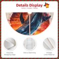 thumbnail image 4 of Daiia Sunset Ocean Watercolor Dolphin Drawing Merry Christmas Tree Skirt , Xmas Large Lace-up Tree Skirt, Santa Snowflakes Rustic Home Decorations New Year Party Farmhouse Decor-48", 4 of 7