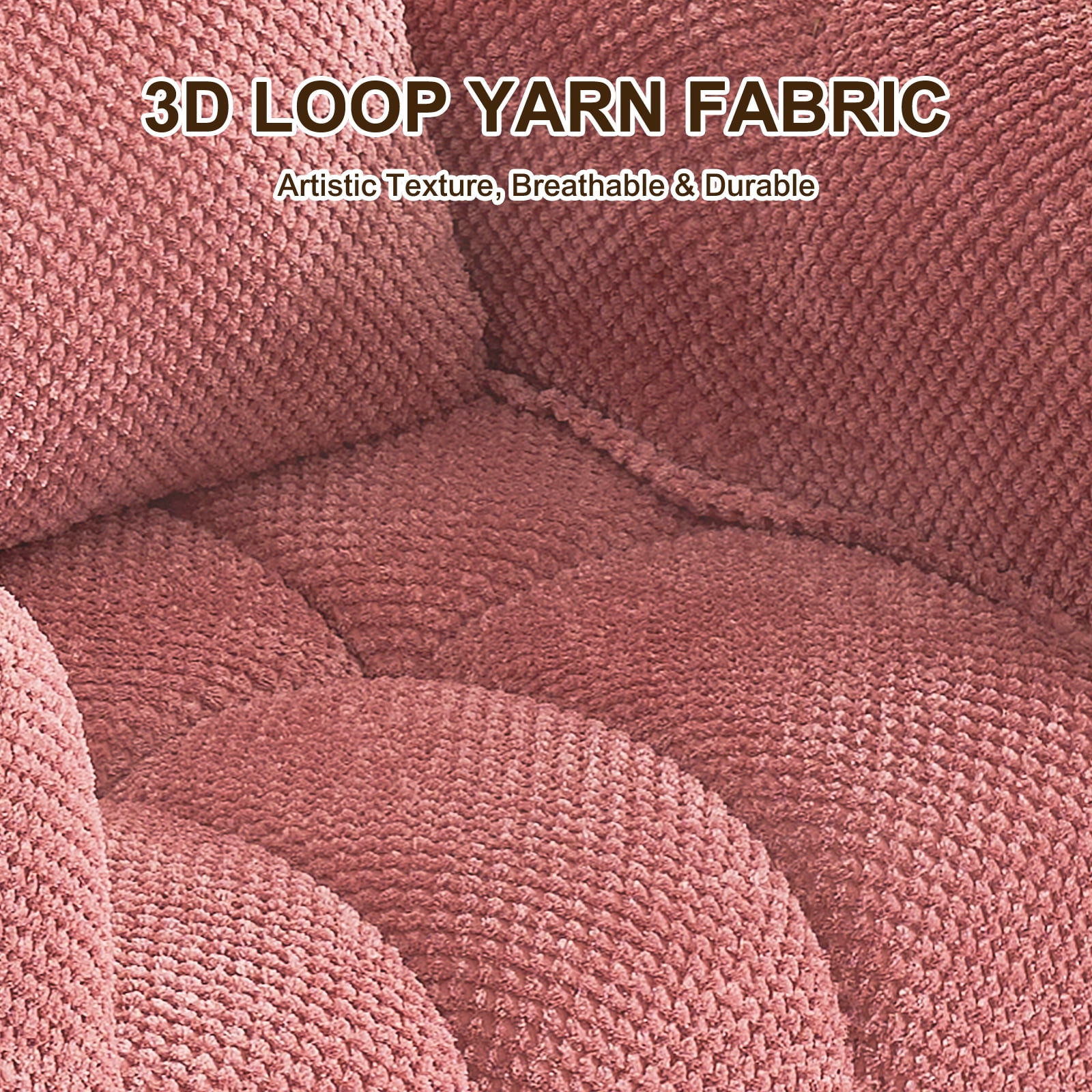 Furniliving Bean Bag Chair for Adults, Oversized Lazy Floor Sofa with Armrests, No Assembly Required, Pumpkin Shaped Bean Bag Sofa for Living Room, Bedroom Apartment Office(Pink)