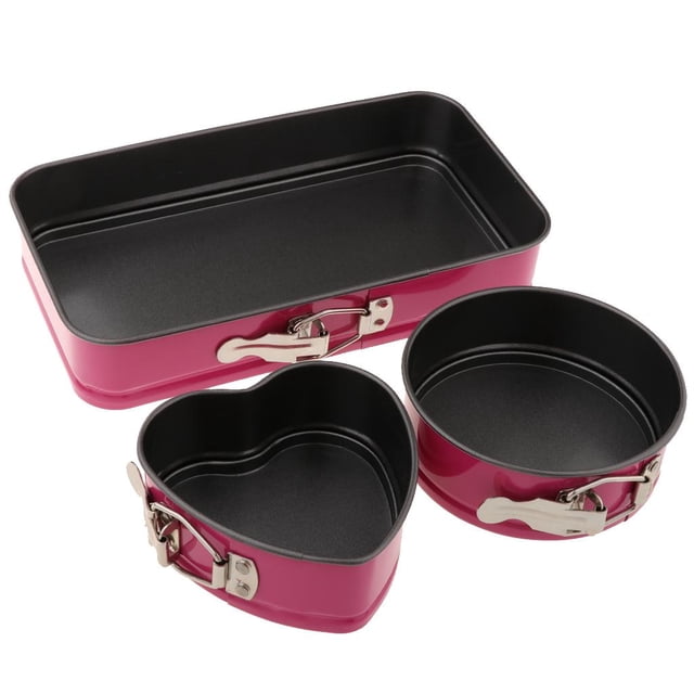 3 Piezas, Antiadherente, Molde Desmontable para Hornear, Tarta, Moldes para Tarta de Queso, Sartén Extraíble Rosa roja Macarena Molde de pastel extraíble