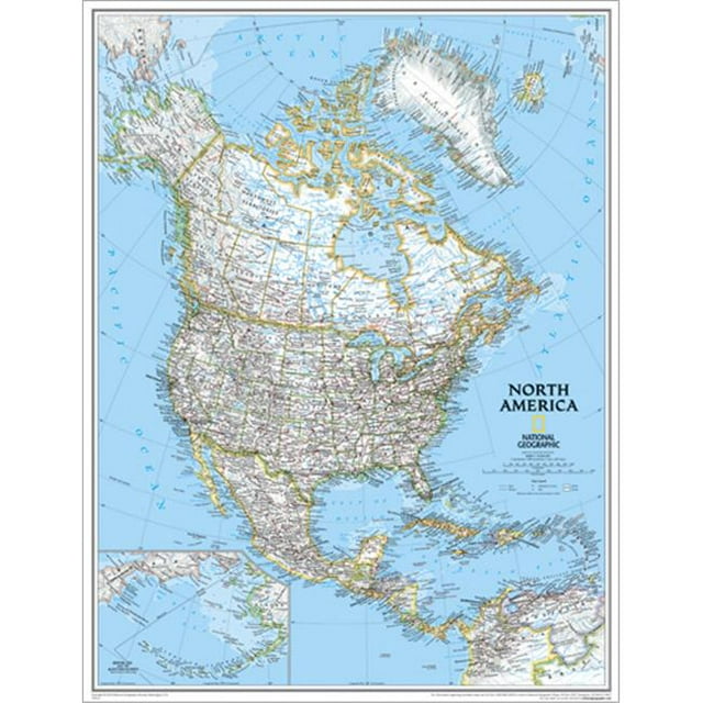 National Geographic RE00620149 Map Of North America - Enlarged And Laminated