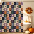 thumbnail image 3 of Purple Orange Blue Plaid Shower Curtain, Waterproof Shower Curtains for Bathroom, Moon Floral Cat Checked Washable Fabric Bathtub Curtain Set Bath Decor with 12 Hooks Stall 36"x72", 3 of 8