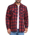 thumbnail image 5 of INSPIRE CHIC Men's Contrasting Colors Checked Slim Fit Long Sleeved Button Down Shirts with Pocket L Red Blue, 5 of 7