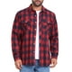 thumbnail image 5 of Camisas de manga larga ajustadas de botones con bolsillo para hombres INSPIRE CHIC en colores contrastantes, 2XL, rojo y azul, 5 of 7