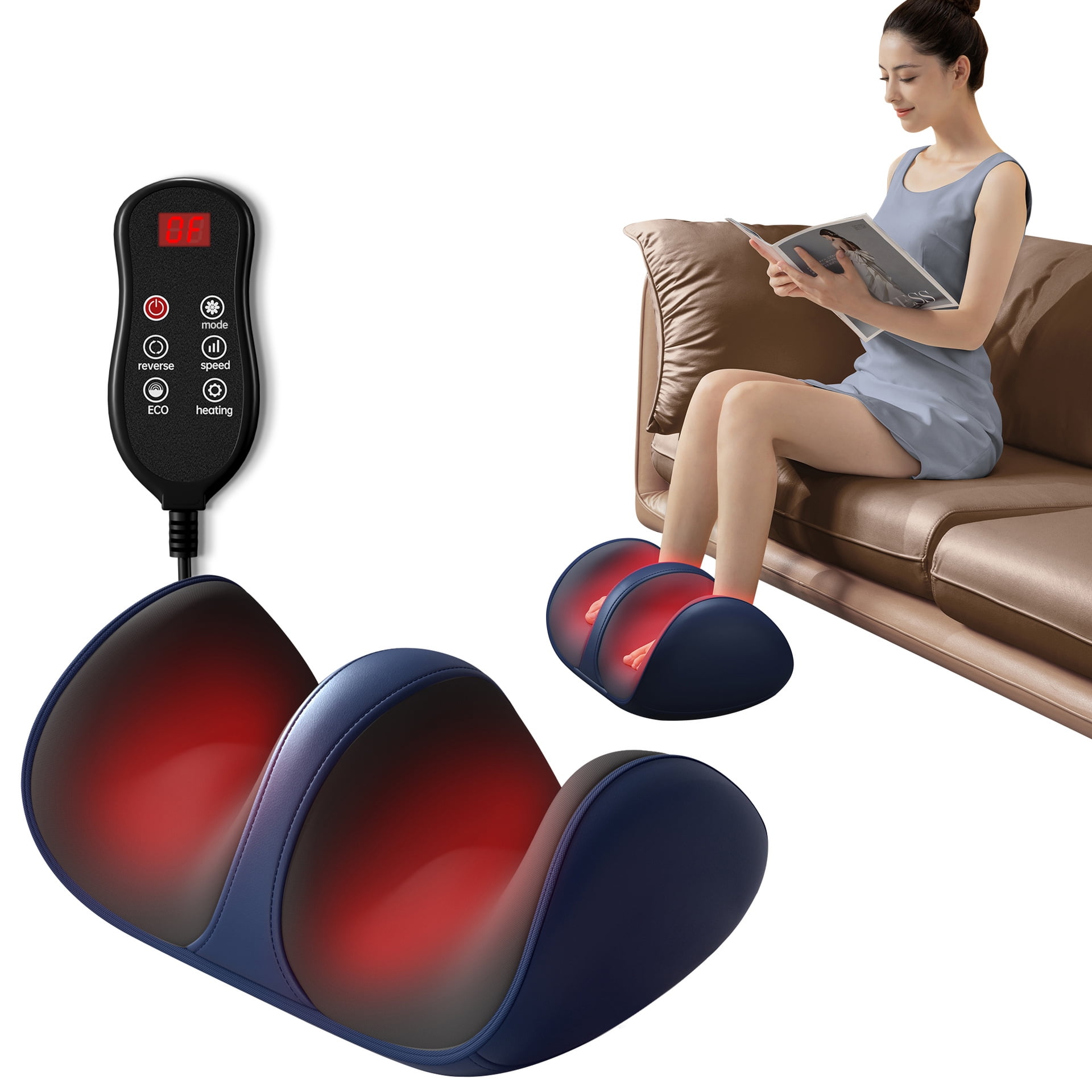 Electric Foot Massager with 3D Kneading Nodes and Constant Heat, Portable Leg Wellness Device for Muscle Relaxation, Ideal Heartfelt Gift for Family