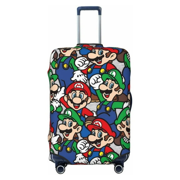 Saiise Mario By Luggage Suitcase Covers Elastic Washable Luggage Protector Travel Suitcase Protective Cover For Unisex Fits 18-32 Inch Luggage(No luggage included)