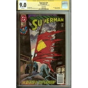 Superman #75 CGC 9.0 4th Print Newsstand Signed Louse Simonson