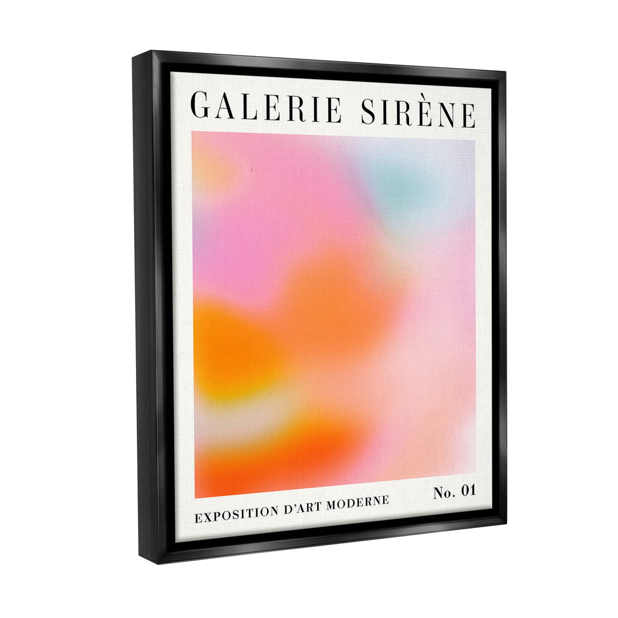 Stupell Industries Bold Ombre Pattern Abstract Painting Black Floater Framed Canvas Art Print Wall Art, 17 x 21