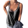 thumbnail image 2 of Joernso Women Casual Solid Color Sleeveless Low-cut Neck Tank Top Loose Cotton Vest, 2 of 8