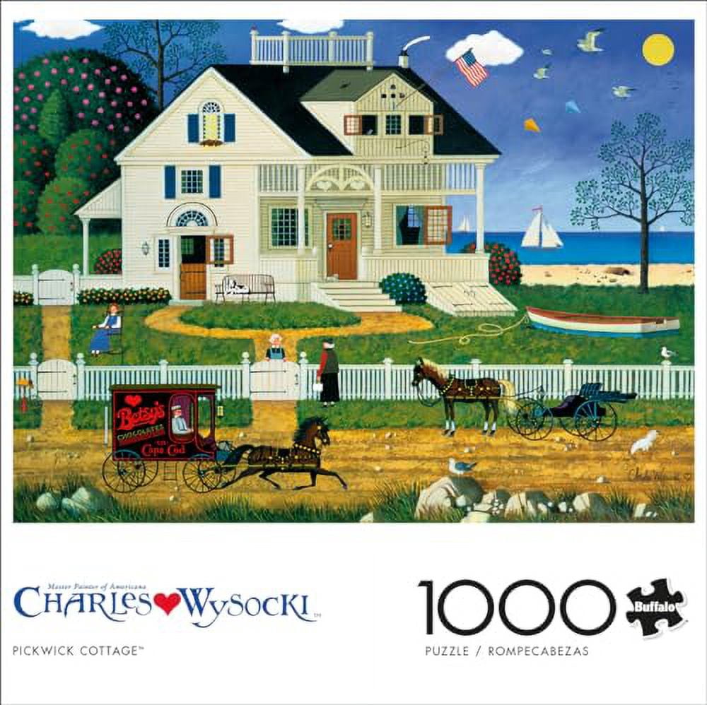 Buffalo Games Charles Wysocki Pickwick Cottage 1000-Piece 26.75 x 19.75-Inch Interlocking Jigsaw Puzzle for Adults Ages 14+