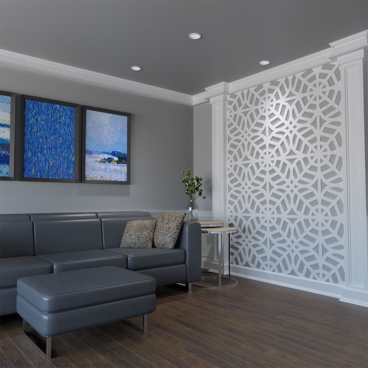 Large Garland Decorative Fretwork Wall Panels in Architectural Grade PVC