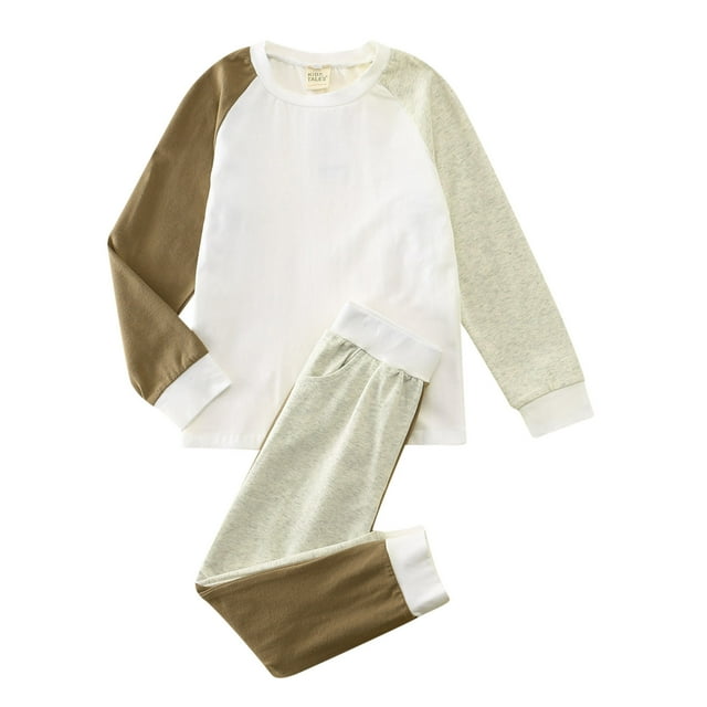 Sunnyoo Ensemble de Pyjama pour Grand Garçon, Haut à Manches Longues et Pantalon, 2 Pcs