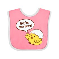 Inktastic Hi I'm New Here Cute Hatching Baby Chick Boys or Girls Baby Bib