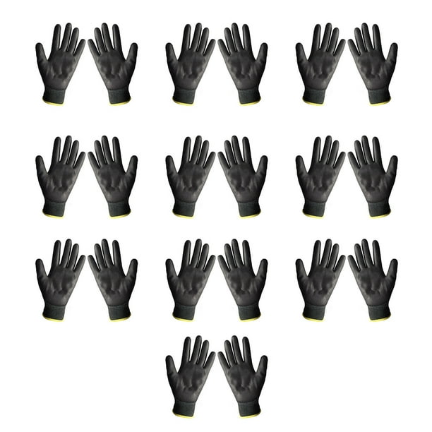 Guante protector de trabajo Minnieouse para hombre y mujer antideslizantes Negro S