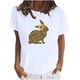 thumbnail image 1 of Camiseta de manga corta de verano de Pascua con cuello redondo suelto informal estampado para mujer Fridja  bn1284, 1 of 4