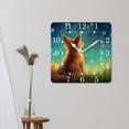 thumbnail image 3 of 14 Inch Wall Clock Battery Operated Square Clock for Office, Kitchen, Outdoor, Living Room,Fox and Stars Autumn Art, 3 of 4