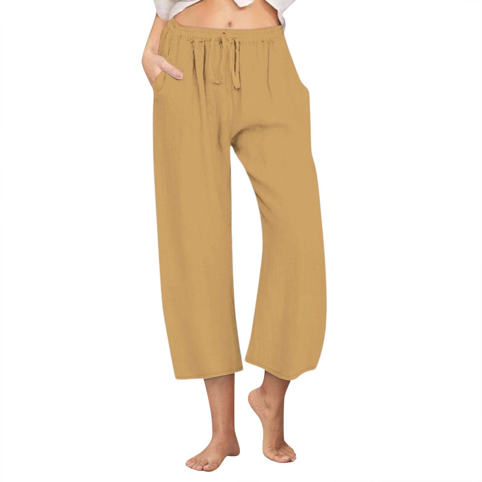 Pantalon Maternité Femme été - Taille Haute élastique, Coupe Ample, Léger, Pour Quotidien Ou Maison
