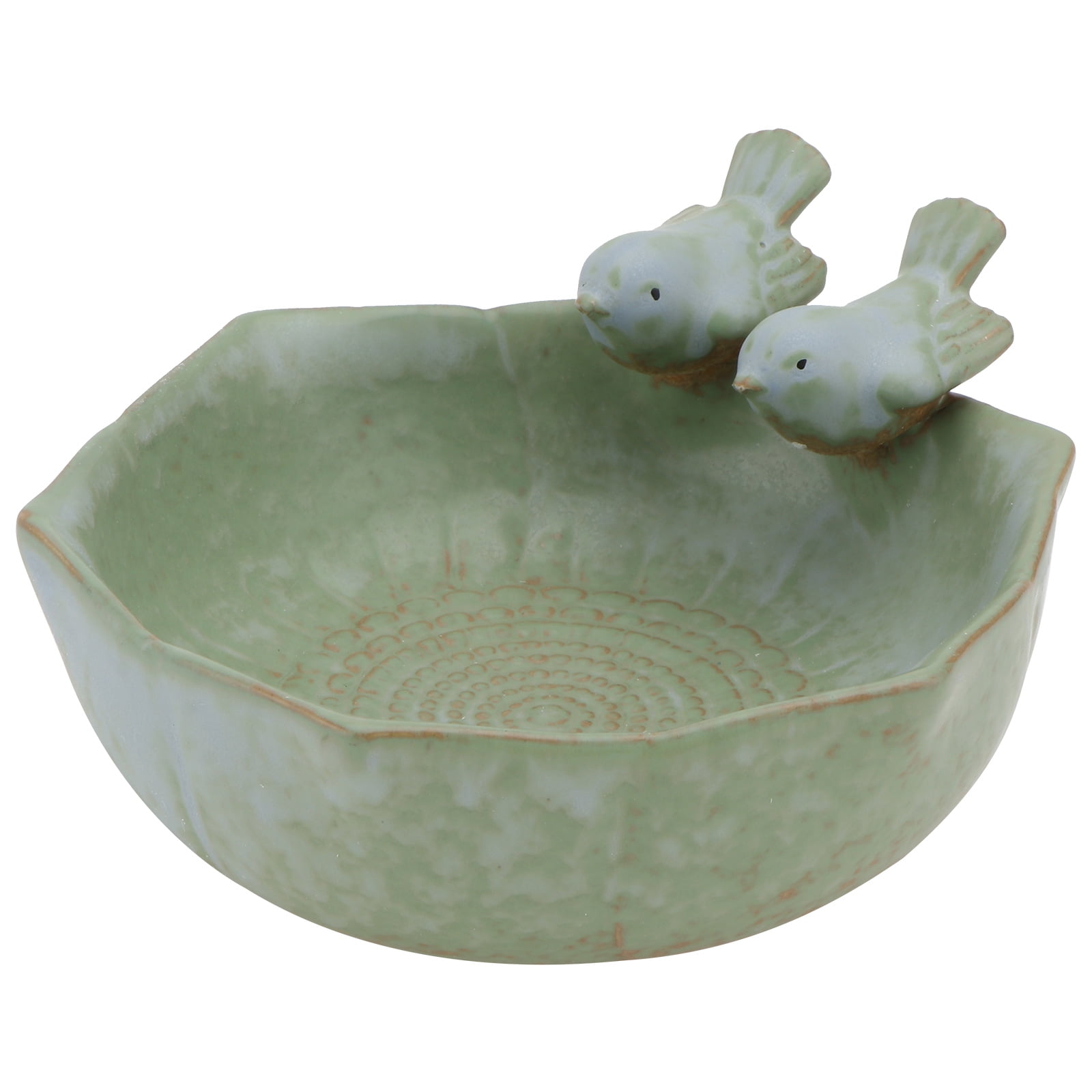 Woodland style with yellow glaze EZ clean bird feeder,stoneware for thistle seed