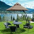thumbnail image 3 of Costway 11FT Outdoor Cantilever Offset Hanging Umbrella w/ Base Wheel Tan, 3 of 10