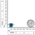 thumbnail image 4 of Gem Stone King 7.58 Cttw 12X10MM London Blue Topaz and 2MM White Lab Grown Diamond 3 Stone Engagement Ring for Women in 925 Sterling Silver | Gemstone Birthstone | Size 5,6,7,8,9, 4 of 4