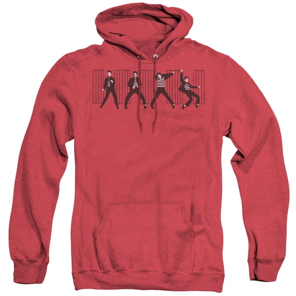 Elvis Presley Jailhouse Rock Adult Heather Hoodie Sweatshirt Red