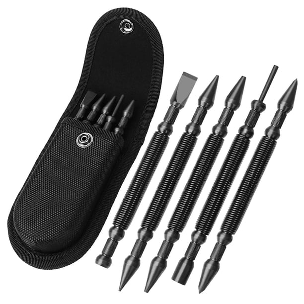 Set de perforadoras de uñas TYRWEEY de 5 piezas con doble cabezal con funda