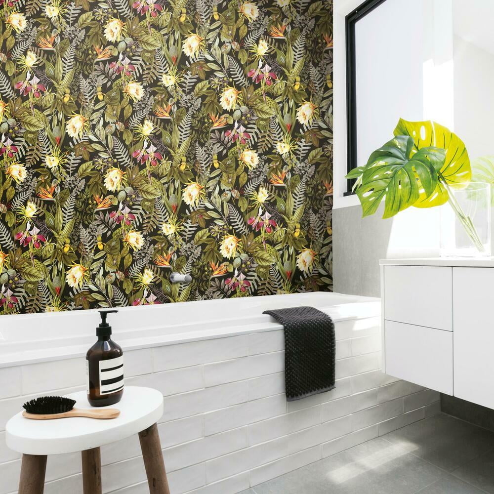 Tropical Flowers Peel and Stick Wallpaper