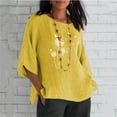 thumbnail image 1 of Hauts pour Femmes Été Femmes Été Aguichant Imprimé Régulier Bouton Col Rond Manches Courtes Femmes Manches Courtes Haut Blouses Aguichant pour Femmes Soirée en Liquidation, 1 of 5