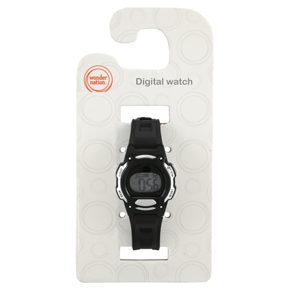 Black and Silver Digital Round