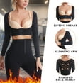 thumbnail image 4 of MISS COCOLI Sauna Suit for Women Back Arm Shaper Slim Sweat Vest Belly Workout Long Sleeve Snap Waist Trainer, 4 of 11