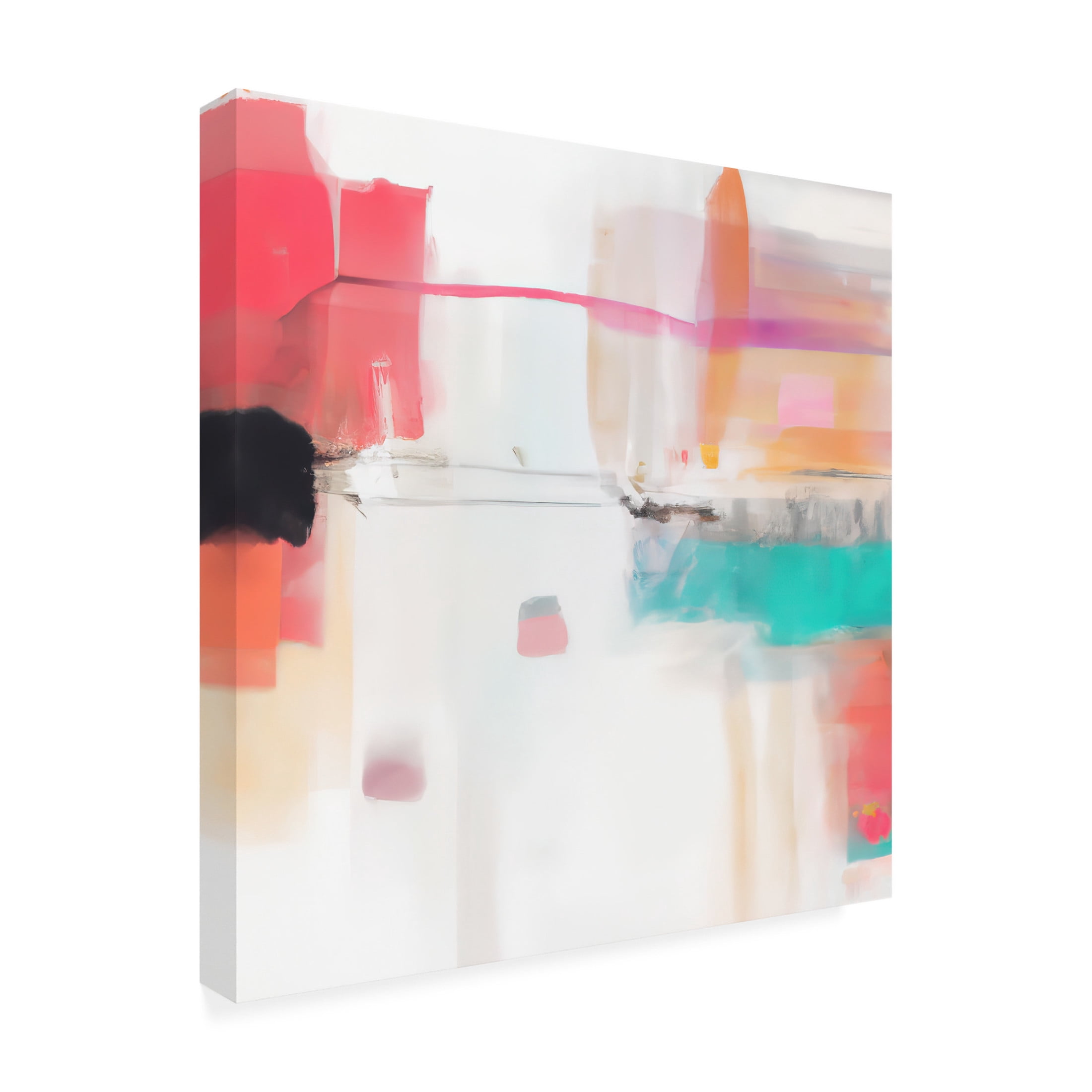 Canvas Wall Art - Tom Quartermaine 'Cute Colorful Minimalist Painting 1' Wall Art for Living Room, Bedroom, or Office Décor by Trademark Fine Art - 18 x 18 Inches