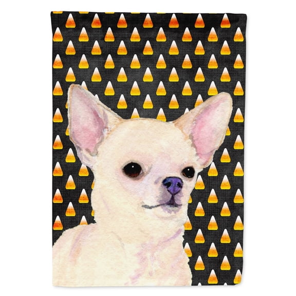 Carolines Treasures SS4265-FLAG-PARENT Chihuahua Candy Corn Halloween Portrait Flag  multicolor