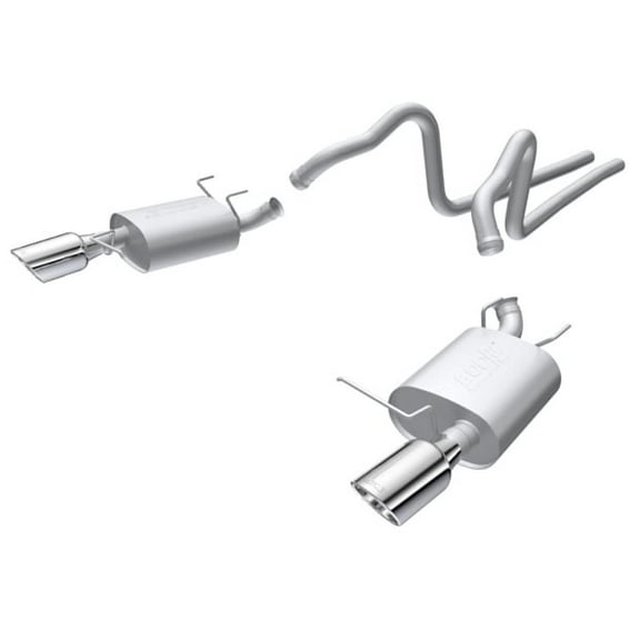 BORLA EXHAUST 140375 11-13 MUSTANG 3.7L V6 RWD 2DR SPLIT REAR C-BACK SYSTEM, S-TYPE Fits select: 2011-2014 FORD MUSTANG