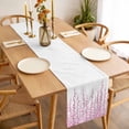 thumbnail image 3 of Table Runner 120 Inches Long for Kitchen Dining, Pink Dresser Scarf Farmhouse, Dining Table Decorations for Wedding/Parties, Polka Dots Watercolor Abstract Art 13 x 120 In, 3 of 8