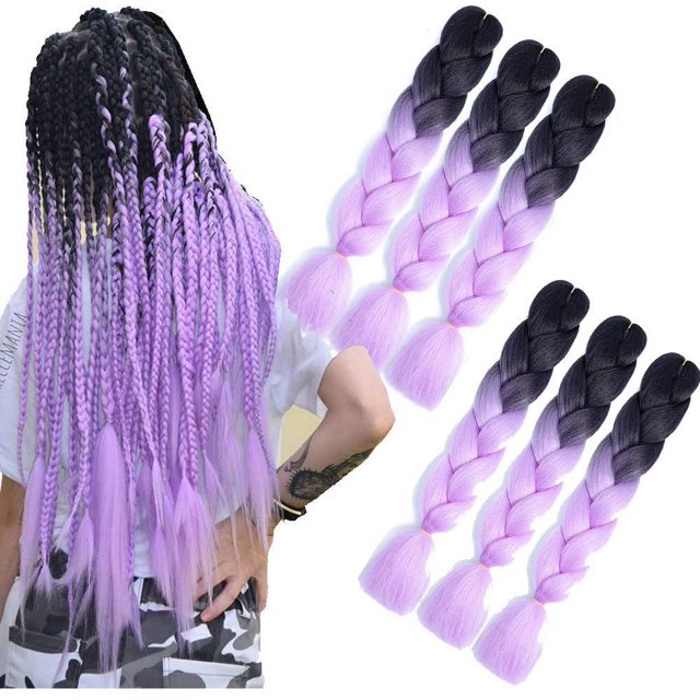Extensiones de trenzado de ganchillo ombré de pelo de trenzas Jumbo de 6 uds para cabello trenzado de ganchillo torcido
