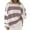 Pink, variant on zaveiop Women's Striped Long Sleeved Knitted Sweater, Striped Round Neck Pullover Sweater, Casual Commuting top (Z-White, M)