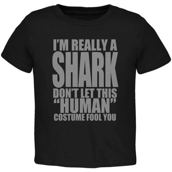Halloween Human Shark Costume Black Toddler T-Shirt - 3T