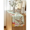 thumbnail image 5 of Table Runner 36 Inches Long for Kitchen Dining, Easter Bunny Dresser Scarf Farmhouse, Dining Table Decorations for Wedding/Parties, Spring Watercolor Flower Green Plaid 13 x 36 In, 5 of 8