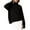 Black, variant on Women's Long High Neck Solid Ribbed Knit Lightweight Pullover Sweater Top