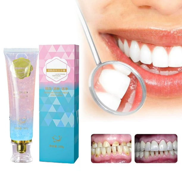 Pasta de dientes blanqueadora, limpieza, aliento fresco, dientes brillantes, pasta de dientes de melocotón, 100 g, pasta de dientes